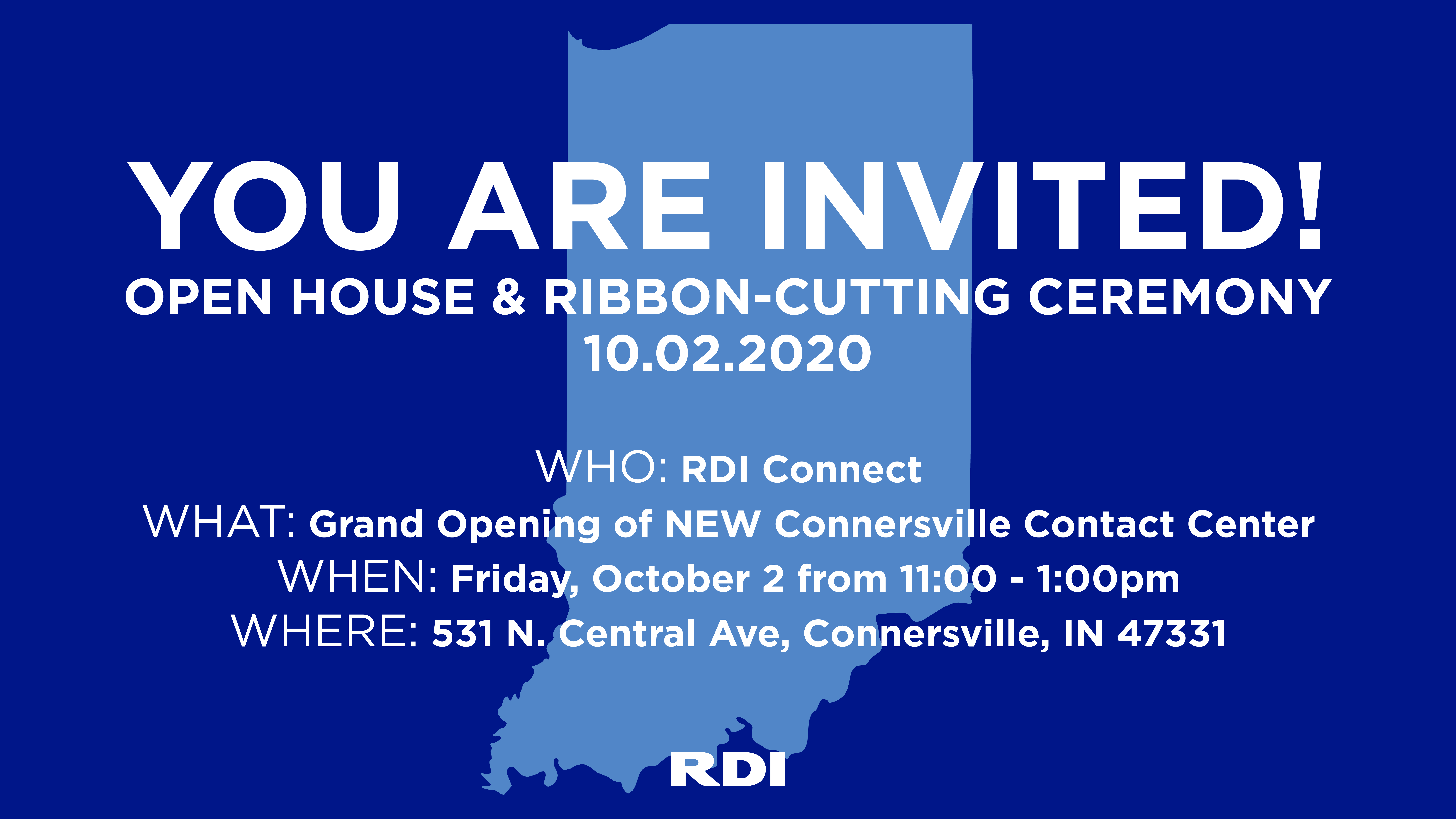RDI Connect Connersville, Indiana Contact Center Grand Opening and Ribbon Cutting