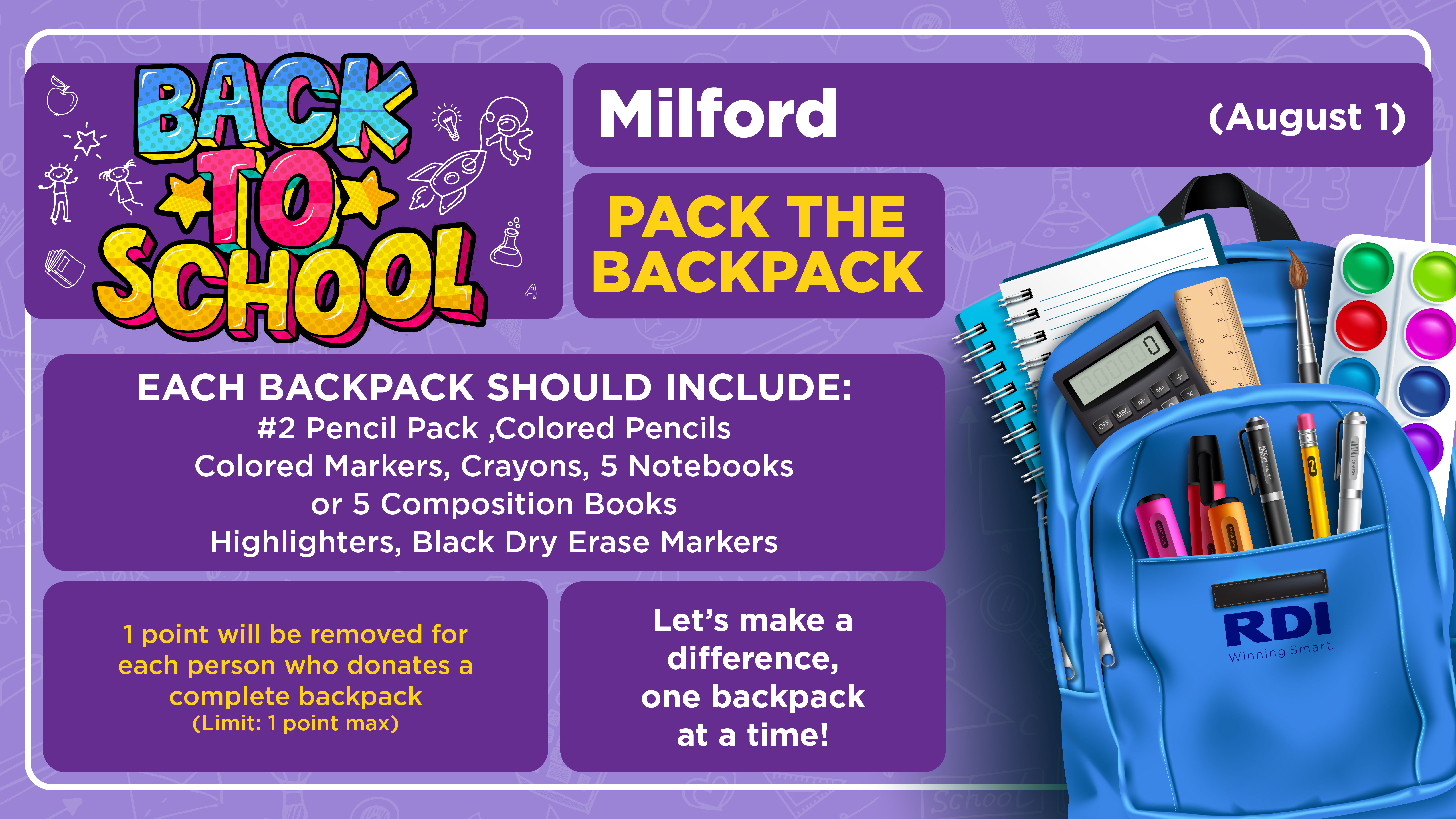 Back to School Supply Drive_Milford